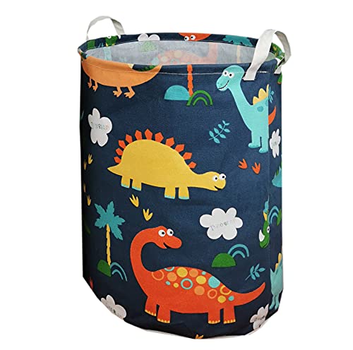 INSLIKE Kids Laundry Basket Waterproof Collapsible Laundry Hamper Large Toy Box Storage Basket for Nursery Hamper Clothes Home Baby Gift Basket(blue dinosaur) | The Storepaperoomates Retail Market - Fast Affordable Shopping