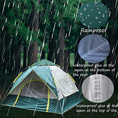 HSXXKJGS pop up Tent 2/4 Person Easy Up Camping Tents Advanced Venting Design with 3 Ventilation Windows and Waterproof Top Cover (Green,2 Person) | The Storepaperoomates Retail Market - Fast Affordable Shopping