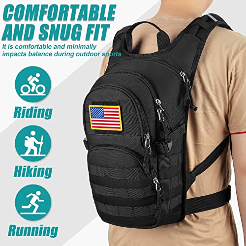 SHARKMOUTH Tactical Molle Hydration Pack Backpack with 2L BPA Free Leak-Proof Water Bladder, Great Storage and Comfortable Military Daypack for Hiking, Running, Cycling, Hunting & Working Out, Black | The Storepaperoomates Retail Market - Fast Affordable Shopping
