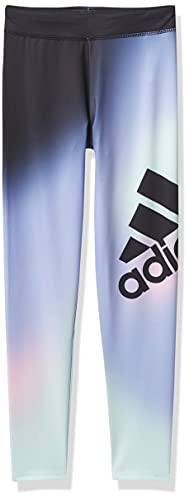 Adidas Girls’ AEROREADY Ombré Graphic Tights, Black with Purple, Large