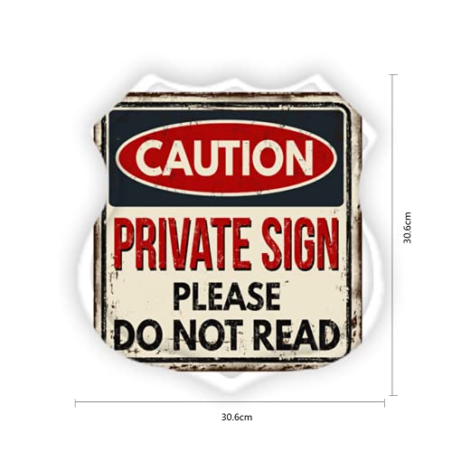 Metal Tin Sign-Caution Private Sign do not Read Vintage Rusty Metal Sign on a White Background Vector Illu-Shield Iron Painting Retro Home Kitchen Office Garden Garage Wall Decor Tin Plaque LZ 12×12 | The Storepaperoomates Retail Market - Fast Affordable Shopping