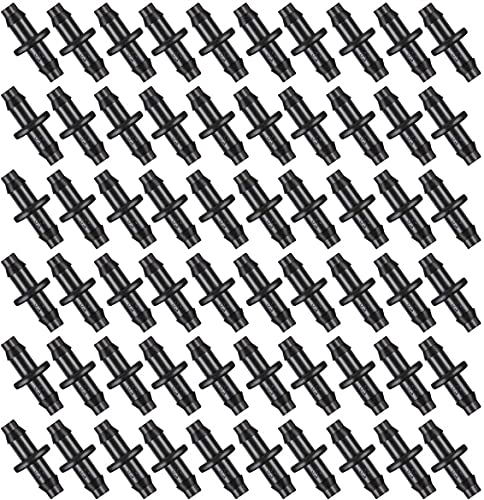 Vseegrs 100PCs 1/4 Barbed Connector for 4mm/7mm Pipe drip Irrigation System (Black) | The Storepaperoomates Retail Market - Fast Affordable Shopping