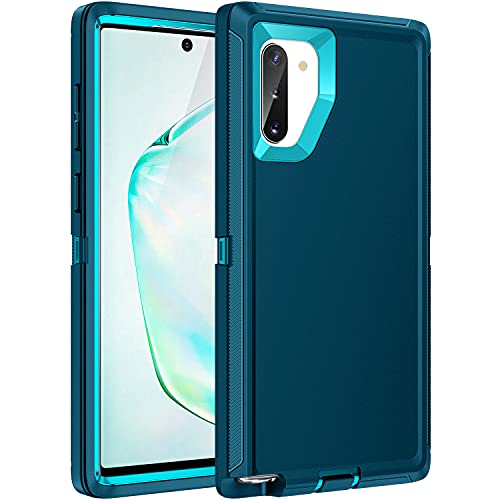 Mieziba for Galaxy Note 10 Plus Case,Shockproof Dropproof Dustproof,3-Layer Full Body Protection Heavy Duty High Impact Hard Cover Case for Galaxy Note 10 Plus 6.8 inch(2019 Release),Turquoise