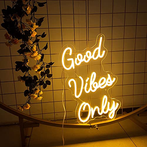 Good Vibes Only Neon Sign Light Wall Art Gifts,Neon Sign Wall Art,Neon Sign Wall Decorations Bar Pub Club Rave Apartment Home Decor Party Christmas Decor | The Storepaperoomates Retail Market - Fast Affordable Shopping