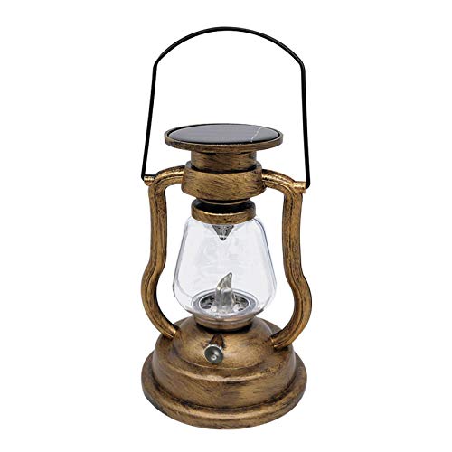 Dancing Flame Led Vintage Lantern, Outdoor Hanging Multifunctional Solar Lamp Night Candle Light Switch Control Led Night Lights Home Decor for Garden Patio Deck Yard Path(Copper) | The Storepaperoomates Retail Market - Fast Affordable Shopping