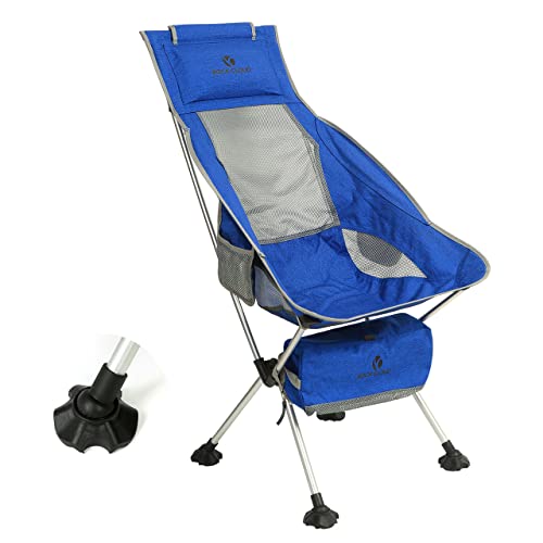 Rock Cloud Portable Camping Chair Ultralight with Anti-Slip Large Feet High Back Folding Chairs Outdoor for Camp Hiking Backpacking Lawn Beach Sports, Blue | The Storepaperoomates Retail Market - Fast Affordable Shopping