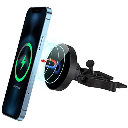 Piosoo 15W Magnetic Wireless Car Charger CD Slot Mount for iPhone 13/13 Pro/13 Pro Max/13 mini/12/12 Pro/12 Pro Max,Powerful Suction Auto-Alignment Mag-Safe Car Mount, Compatible with Mag-Safe Cases