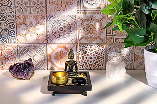 CrystalTears Meditation Zen Garden Set with Buddha Satue, Tea Light Candle Holder, Incense Burner Holder Tabletop Zen Garden Gift for Home Decor | The Storepaperoomates Retail Market - Fast Affordable Shopping