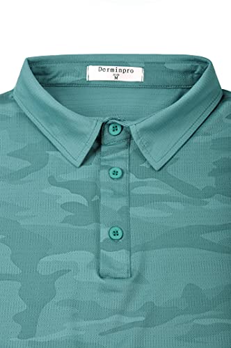 Derminpro Men’s Camouflage Polos Short Sleeve Quick Dry Collared Golf Shirts Teal Camo Large | The Storepaperoomates Retail Market - Fast Affordable Shopping