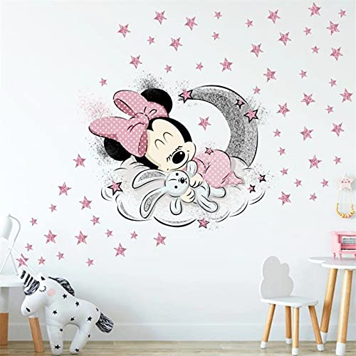 Mickey Minnie Mouse Large Wall Sticker for Kids Baby Room Nursery Interior Decoration Wall Decal (Minnie)
