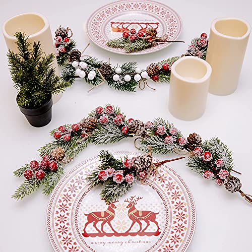 16 Pcs Christmas Picks and Sprays Floral Pine Branches Decorations – Frosted Stems for DIY Crafts Tree Berries Spot Evergreen Artificial Holly Sprigs Garland Wreaths Gift Wrap Embellishment (red) | The Storepaperoomates Retail Market - Fast Affordable Shopping