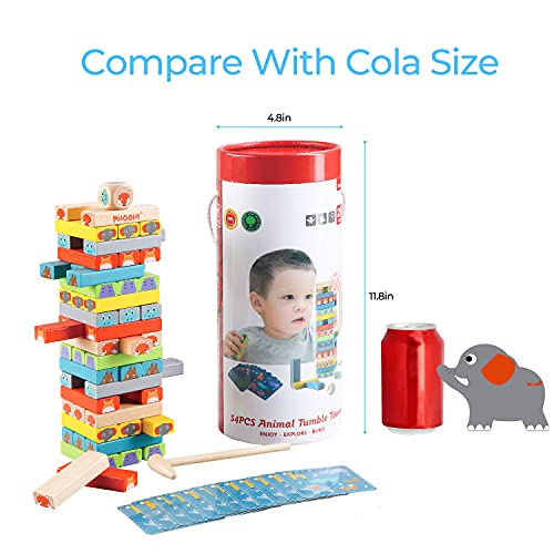 Phoohi 54 Pieces Color Stacked Building Blocks Tumbling Tower Board Game Interactive Toy Educational Learning Study Toy Gifts | The Storepaperoomates Retail Market - Fast Affordable Shopping