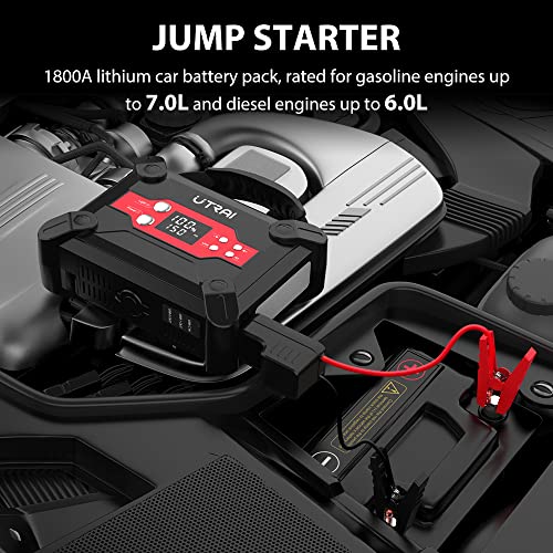 Jump Starter with Air Compressor, UTRAI Jstar 6 1800 Amp 12V Car Battery Charger with 150 PSI Tire Inflator, Jumper Cables Jump Box for up to 7.0L Gas and 6.0L Diesel Engines | The Storepaperoomates Retail Market - Fast Affordable Shopping