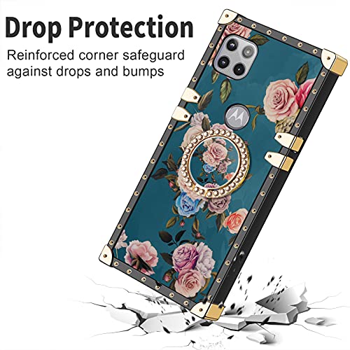 HoneyAKE Case for Moto One 5G Ace with Kickstand Women Girls Soft TPU Shockproof Protective Heavy Duty Metal Cushion Reinforced Corner Case Cover Compatible with Motorola Moto One 5G Ace 2021 Peony | The Storepaperoomates Retail Market - Fast Affordable Shopping