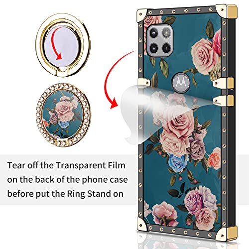 HoneyAKE Case for Moto One 5G Ace with Kickstand Women Girls Soft TPU Shockproof Protective Heavy Duty Metal Cushion Reinforced Corner Case Cover Compatible with Motorola Moto One 5G Ace 2021 Peony | The Storepaperoomates Retail Market - Fast Affordable Shopping