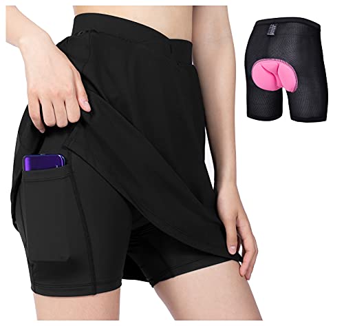 Gouxry Women’s Cycling Skort Quick Dry Bike Skirt with 3D Underwear Padded Short with 2 Pockets (Black, XXL) | The Storepaperoomates Retail Market - Fast Affordable Shopping