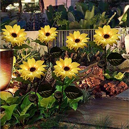 YIMISHION Sunflower Solar Garden Lights -2 Pack4 Pack 8 LED Solar Lights Outdoor Decor Waterproof Decorative LED Solar Lights Outdoor Decorative for Patio Lawn Garden Yard Pathway Decoration (4pack) | The Storepaperoomates Retail Market - Fast Affordable Shopping