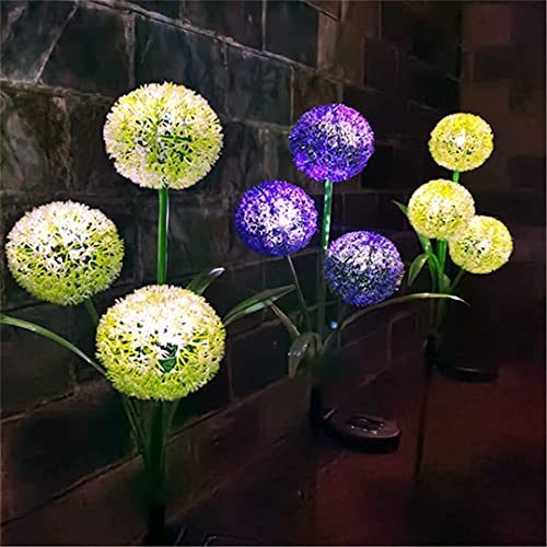 YIMISHION Flowers Solar Light Outdoor Decor, 3 LED Waterproof Stake Light, Garden Landscape Lights for Patio Lawn Pathway Yard decor (Green+Purple) | The Storepaperoomates Retail Market - Fast Affordable Shopping