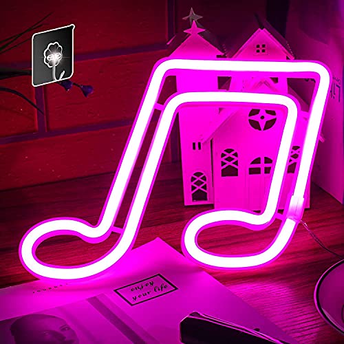VATI Music Note Neon Signs Pink Neon Lights for Wall Decor Led Night Lights Battery or USB Operated Neon Lights Light Up Signs Decor for Bedroom,Kids Room,Living Room,Christmas,Wedding,Party,Bar | The Storepaperoomates Retail Market - Fast Affordable Shopping