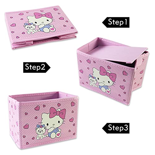SPN Cat Collapsible Storage Box Kawaii Pink Case Foldable Baskets for Kids Girls Gift, 18.5×11.5x14cm | The Storepaperoomates Retail Market - Fast Affordable Shopping