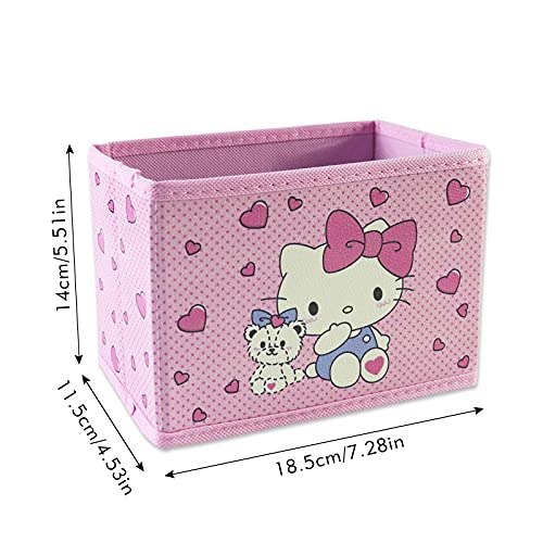 SPN Cat Collapsible Storage Box Kawaii Pink Case Foldable Baskets for Kids Girls Gift, 18.5×11.5x14cm | The Storepaperoomates Retail Market - Fast Affordable Shopping