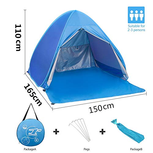 Tunpare Baby Beach Tent Pop Up Beach Shade UPF 50+ Sun Shelter Instant Portable Tent Umbrella Baby Canopy Cabana with Carry Bag | The Storepaperoomates Retail Market - Fast Affordable Shopping