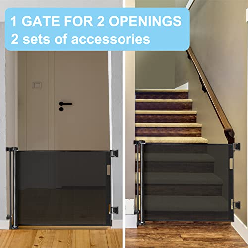 WOMHOM Retractable Baby Gates 35″ Tall, Extends to 60″ Wide, Retractable Gates for Stair Mesh Safety Doorway Pet gate Fabric Outdoor Indoor Baby Gate Mesh Baby Gate for Doorway (Black) | The Storepaperoomates Retail Market - Fast Affordable Shopping