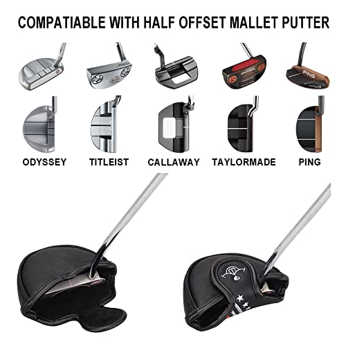 Big Teeth USA Design Golf Putter Covers Half Mallet, Mallet Putter Cover Black and White, Half Mallet Putter Cover Magnetic Closure for Odyssey White Hot #5 | The Storepaperoomates Retail Market - Fast Affordable Shopping