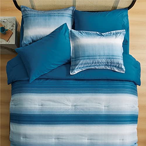 Bedsure Queen Bedding Set – 8 Piece Bed in a Bag Bed Set with Comforter and Sheets, All Season Reversible Thick Lined Gradient Color Comforter Set (Queen, 88 x 88 inches, Ocean Blue) | The Storepaperoomates Retail Market - Fast Affordable Shopping