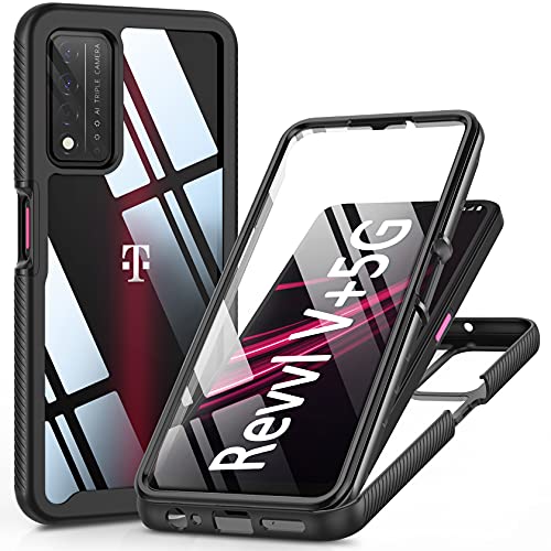 JXVM for T-Mobile Revvl V Plus 5G Case with Built in Screen Protector, Full Body Rugged Case for T-Mobile Revvl V+ 5G, Protective Phone Cover 6.82 inch 2021 (Black) | The Storepaperoomates Retail Market - Fast Affordable Shopping
