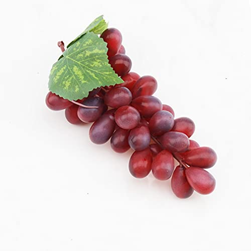 Woration 4 Bunches Artificial Grape Lifelike Simulation Fruit Decorative Fake Dark Red Grapes with Vines Party Garden Home Prop Cabinet Display (36 kernels) | The Storepaperoomates Retail Market - Fast Affordable Shopping