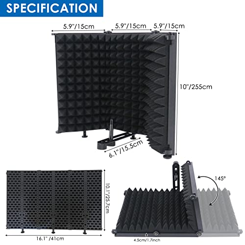 WerkWeit Microphone Isolation Shield Foldable Studio Recording Mic Shield High Density Pop Reflection Filter Absorbent Foam Soundproof Microphone Vocal Shield Professional Isolation Shield Recording | The Storepaperoomates Retail Market - Fast Affordable Shopping