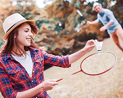 “N/A” Badminton Set Sports Badminton Racket Set of 4 Outdoor Yard Game with Net Poles, 4 Racquets, 3 Shuttlecocks for Starter, Family | The Storepaperoomates Retail Market - Fast Affordable Shopping