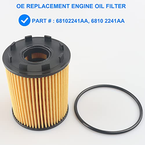 Oil Filter, Replace 68102241AA Compatible with Dodge Fiat Jeep 1.4 – 2012-2016 Dodge Dart, 2017-2020 Fiat 124 Spider, 2012-2019 Fiat 500 Abarth, 2014-2020 Fiat 500L, 2016-2018 500X, 2015-2019 Renegade | The Storepaperoomates Retail Market - Fast Affordable Shopping