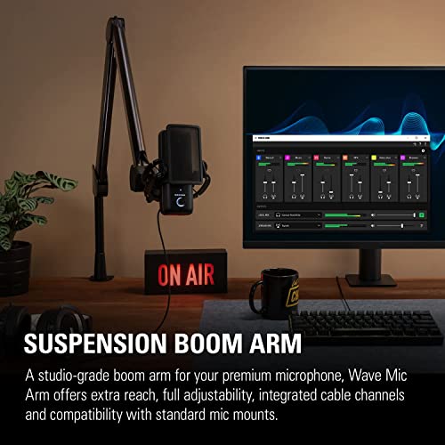 Elgato Wave Mic Arm – Premium Broadcasting Boom Arm with Cable Management Channels, Desk Clamp, 1/4″ Thread Adapters, Fully Adjustable, perfect for Podcasts, Streaming, Gaming, Home Office, Recording | The Storepaperoomates Retail Market - Fast Affordable Shopping