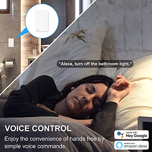IBRIGHT Smart Light Switch, Works with Alexa & Google Home (3-Way), Remote Control & Timer Function, Neutral Wire Needed, No Hub Required, Single-Pole, ETL & FCC Certified (2.4Ghz Wi-Fi Only) | The Storepaperoomates Retail Market - Fast Affordable Shopping