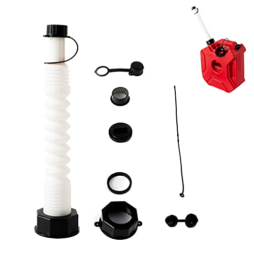 BALSOM Gas Can Replacement Spout Kit, Flexible Pour Nozzle with Gasket, Stopper Caps, Collar Caps, Stripe Cap, Spout Kit for Water Jugs and Old Can