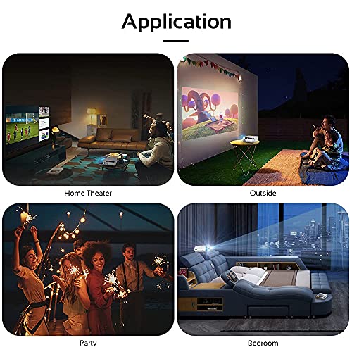 Mini Projector, UWJXU 4500 Lux Portable Video Projector with 1080P Supported, Blue-ray Glass Lens, Outdoor Multimedia Video Projector Support TV Stick, PC, PS4, AV (Renewed) | The Storepaperoomates Retail Market - Fast Affordable Shopping