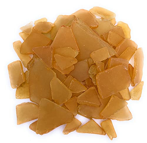 Holiday Sea Glass | 11oz Golden Honey Tumbled Sea Glass Decor | Bulk Seaglass Pieces for Beach Wedding Decor & Crafts | Plus Free Nautical eBook by Joseph Rains
