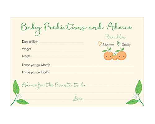 Oh My Baby Shower, Little Cutie Predictions and Advice Baby Shower Cards 24 count, orange, green, cream, white | The Storepaperoomates Retail Market - Fast Affordable Shopping