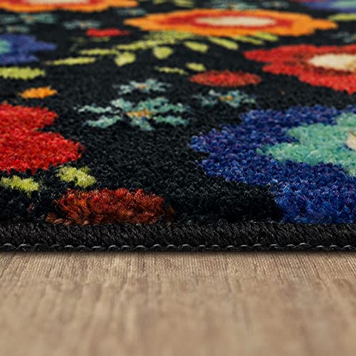 Mohawk Home Machine Washable Kitchen Mat , Sweet Flowers Black (Set: 2’6″ x 4’2″, 2′ x 3’4″, and 1’6″ x 2’6″ Slice) | The Storepaperoomates Retail Market - Fast Affordable Shopping