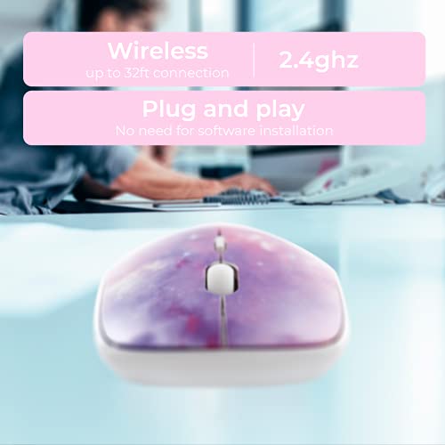 iJoy Wireless Mouse. 2.4G Wireless Mouse with USB Receiver for Laptop, Desktop, Chromebook and More. Slim Cordless Mouse with 3 Adjustable Dpi Settings and Up to 32 Feet Wireless Range (Tye Dye) | The Storepaperoomates Retail Market - Fast Affordable Shopping