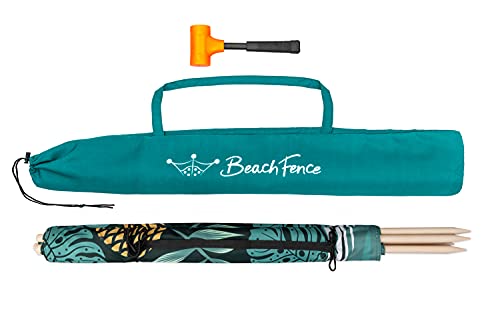 BEACH FENCE 20 ft Beach Windscreen, Privacy Screen, Wind Blocker – Pineapple Oasis, with Mallet and Carry Bag | The Storepaperoomates Retail Market - Fast Affordable Shopping