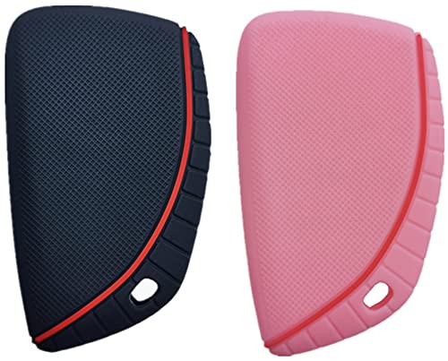 RUNZUIE 2Pcs 5 Buttons Silicone Smart Remote Key Fob Cover Compatible with 2021 2020 Chevy Chevrolet Suburban Tahoe 2020 Chevy Corvette Pink/Black with Red | The Storepaperoomates Retail Market - Fast Affordable Shopping