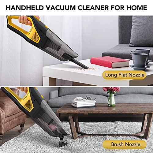 Handheld Vacuum, Cordless Handheld Vacuum, Rechargeable, 8000PA Strong Suction for Home and Car Cleaning, Yellow | The Storepaperoomates Retail Market - Fast Affordable Shopping