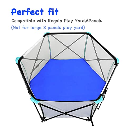 Dad-Baby Hexagon Playpen Mat, Playpen Mattresses, Baby Playmat for Regalo Play Yard and Summer Play Playard, Self Inflatable Comfortable with Carry Bag (Blue)¡­ | The Storepaperoomates Retail Market - Fast Affordable Shopping
