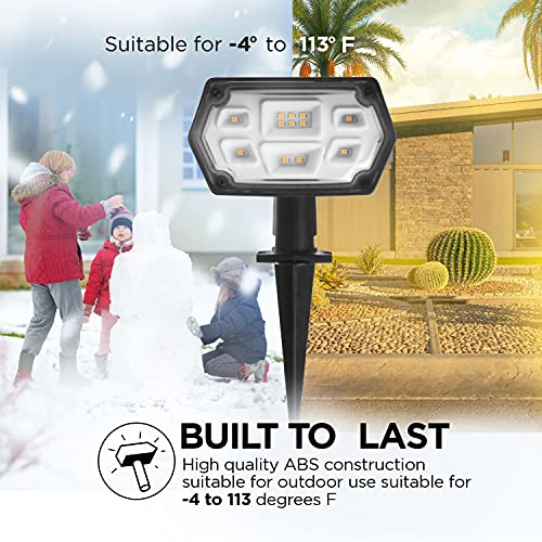 Home Zone Security Solar Spotlights – Outdoor 500 Lumen High Brightness 3500K Warm Spot Light with 3 in 1, In-ground, Wall Mount, or Flag Pole Setup Design, Black (2-Pack) | The Storepaperoomates Retail Market - Fast Affordable Shopping