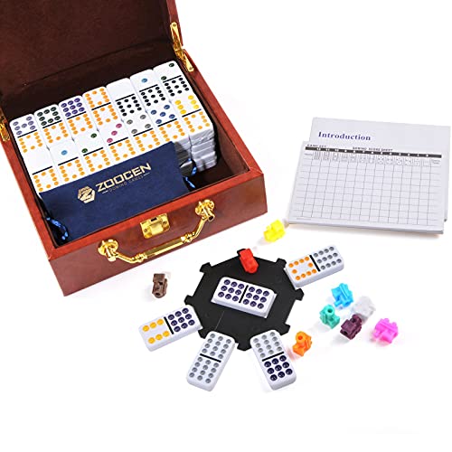ZOOCEN Double 12 Dominoes Mexican Train Game Set with 91 Colored Dots Tiles Storaged in an Elegant Leather Case,Ideal Family Game for Adults and Kids | The Storepaperoomates Retail Market - Fast Affordable Shopping