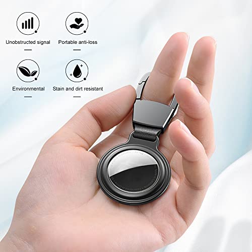 AirTag ,Magnetic Alloy Metal AirTag Protective Case,with Anti-Loss Key Chain (Black) | The Storepaperoomates Retail Market - Fast Affordable Shopping