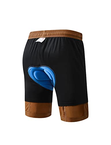 BALEAF Men’s Mountain Bike Shorts Loose-fit Bicycle Shorts, Cycling 3D Padded Gel MTB Biking Lightweight SPF 50+ Brown Size M | The Storepaperoomates Retail Market - Fast Affordable Shopping